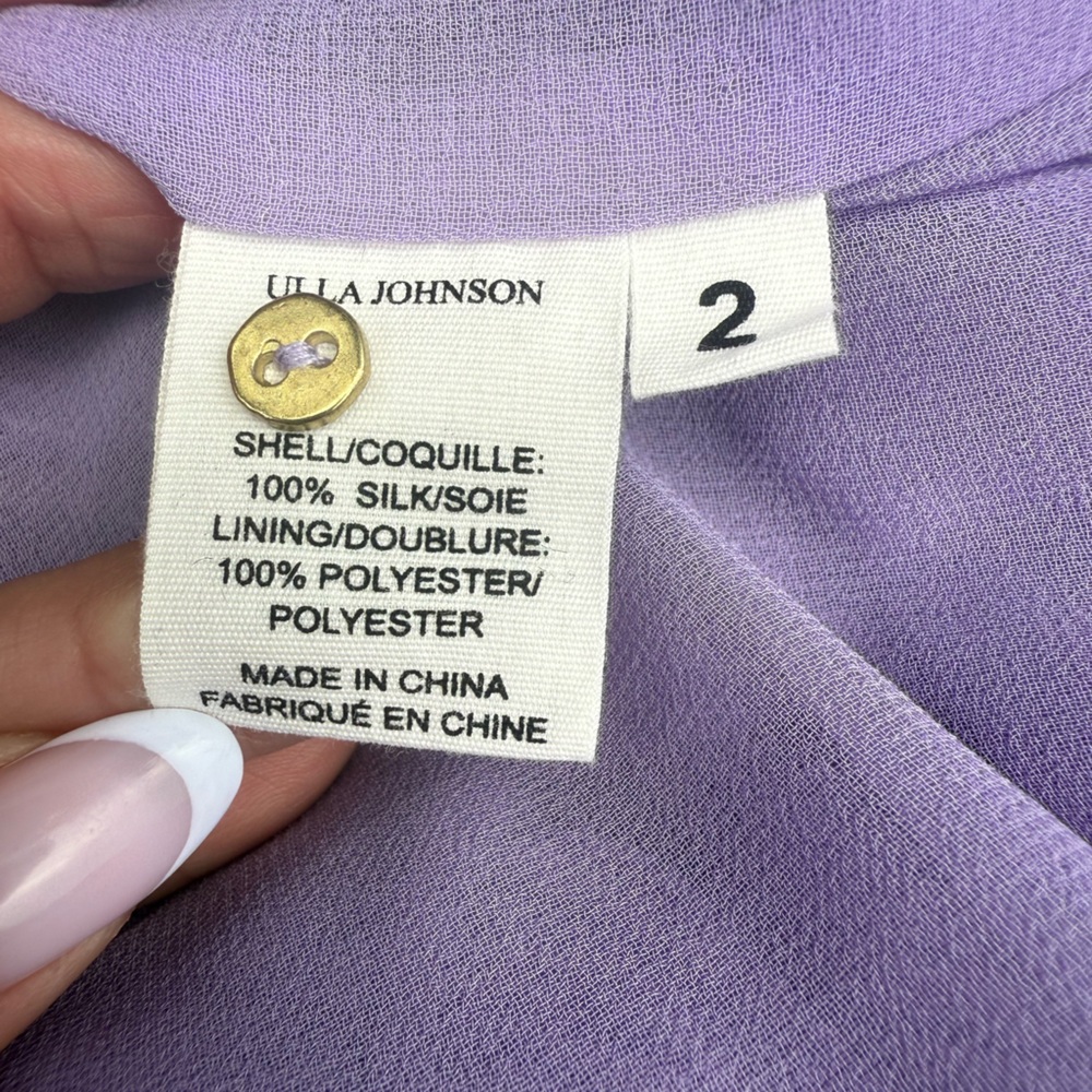 Ulla Johnson Lilac Aberdeen Ruffled Mini Dress - Picture 11 of 12